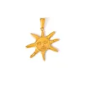 Gepolijste gouden roestvrijstalen zonnehanger met gezichtsontwerp voor DIY sieraden - Zon / Goud