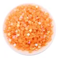 Orange iridescent acrylic star beads for DIY bracelet jewelry making, 8-11mm size - 100 Pieces Pack (11x10mm) / Orange Red Star