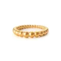 Gold beaded stainless steel ring with 18K gold plating for a luxury minimalist look. - Size 6 / Beaded Fine Ring (NRS09) / Gold