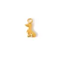 Simpatico ciondolo a forma di bassotto 3D in acciaio inossidabile placcato oro 18K per fai da te - Mini Cane (XG05) / Oro