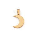 Polished 18k gold plated stainless steel crescent moon pendant for DIY jewelry making - Moon Pendant (NQ04) / Gold