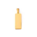 Minimalist rectangular charm pendant in 18k gold plated stainless steel for DIY jewelry - Rectangle Tag Pendant (NQ05) / Gold