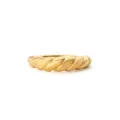Elegante anello in acciaio inossidabile intrecciato con finitura placcata oro 18k - Taglia 7 / Anello Intrecciato Sottile (NRS11) / Oro