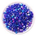 Iridescent blue star-shaped acrylic beads for DIY bracelet making and jewelry crafts 8-11mm - Star Style / 100 Pieces Pack (11x10mm) / Sapphire Blue