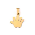 Gold plated stainless steel hand charm pendant for DIY jewelry making accessories - Hand Palm Pendant (NQ06) / Gold