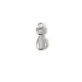 Ciondolo gatto 3D minimalista in argento in acciaio inossidabile lucido - Gatto Seduto (XG03) / Colore acciaio