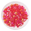 Heart-shaped iridescent red acrylic beads for DIY craft jewelry and bracelet making - Heart Shape / 100 Pieces Pack (8x9mm) / Red