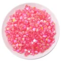 Pink iridescent heart acrylic beads 8-11mm for DIY bracelet jewelry making - Heart Shape / 100 Pieces Pack (8x9mm) / Rose Red