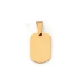 Minimalist 18K gold plated stainless steel rectangular dog tag pendant for DIY jewelry - Small Square Tag Pendant (NQ08) / Gold