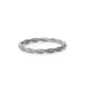 Elegante anello a treccia in acciaio inossidabile argento per donna, design minimalista e chic - Taglia 6 / Anello Intrecciato (NRS07) / Colore acciaio
