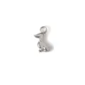 Ciondolo bassotto 3D in acciaio inossidabile argento per la creazione di gioielli fai-da-te - Mini Cane (XG05) / Colore acciaio