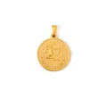 Klassischer Sagittarius-Sternzeichen-Münzanhänger aus 18 Karat vergoldetem Edelstahl - Schütze / Gold