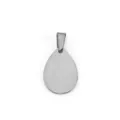 Polished stainless steel teardrop pendant DIY jewelry accessory in silver finish - Flat Water Drop Pendant (NQ01) / Steel
