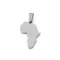 Polished silver stainless steel Africa map pendant charm for DIY necklace jewelry making - Africa Map Pendant (NQ02) / Steel