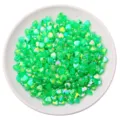 8-11mm green heart acrylic beads with iridescent Aurora finish for DIY jewelry making kits - Heart Shape / 100 Pieces Pack (8x9mm) / Light Green