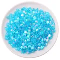 Iridescent blue heart-shaped acrylic beads 8-11mm for DIY jewelry making accessories - Heart Shape / 100 Pieces Pack (8x9mm) / Sky Blue