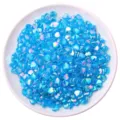 8-11mm iridescent blue heart-shaped acrylic beads for DIY handmade jewelry crafts - 100 Pieces Pack (8x9mm) / Lake Blue Heart Shape