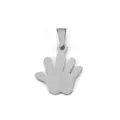 Polished silver stainless steel hand-shaped pendant charm for DIY jewelry making - Hand Palm Pendant (NQ06) / Steel