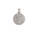 Vintage Silber Edelstahl Gemini Sternzeichen Münzanhänger für minimalistisches Halskettendesign - Zwillinge / Stahlfarben