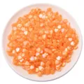 8-11mm orange heart acrylic beads with iridescent finish for DIY jewelry making - 100 Pieces Pack (8x9mm) / Orange Red Heart Shape