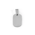 Polished silver stainless steel blank rectangular dog tag pendant for DIY jewelry - Small Square Tag Pendant (NQ08) / Steel