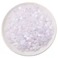 Iridescent white acrylic heart beads 8-11mm for DIY bracelet and jewelry making projects - 100 Pieces Pack (8x9mm) / Transparent White Heart Shape