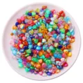 Vibrant 8-11mm colorful iridescent acrylic heart beads for DIY creative jewelry making - 100 Pieces Pack (8x9mm) / Mixed Colors Heart Shape