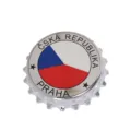 Imán de nevera con forma de chapa de cerveza con bandera de República Checa y souvenir Praga - República Checa