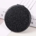 Compact black glitter folding makeup mirror with metallic finish for portable touch-ups - Round Style / 70mm Pack / Black