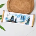 Traditional Chinese scroll fridge magnet with Zhangjiajie mountain landscape art - Zhangjiajie