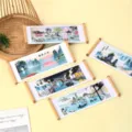 Set of 5 Chinese style mini scroll fridge magnets featuring scenic tourist landmarks - Custom Pattern