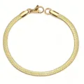 Elegant gold-tone stainless steel herringbone snake chain bracelet jewelry for men - 4mm Blade Chain / 17cm / Gold