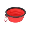 Ciotola pieghevole portatile per animali, ciotola per cani in TPE con gancio rosso. - Medio (650ml) / Rosso