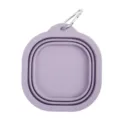 Ciotola pieghevole viola in silicone per animali con moschettone per viaggi all'aperto. - 350ml / Viola