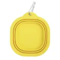 Ciotola Pieghevole in Silicone per Cane Giallo Ciotola Portatile da Viaggio con Moschettone - 350ml / Giallo