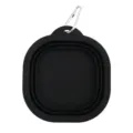 Ciotola pieghevole in silicone portatile con moschettone per cani e gatti all'aperto. - 350ml / Nero