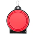 Ciotola per animali pieghevole portatile con moschettone, ciotola rossa in silicone per cani. - 1000ml Silicone / Rosso