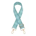 Correa de repuesto ajustable de tejido jacquard con rombos para bolsos de hombro y mano - Q-21 peacock green