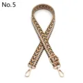 Detailed view of adjustable chevron woven strap with golden metal clips. - Silver Buckle / Black Khaki (Style 5)