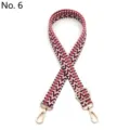 Adjustable No. 6 pink chevron replacement shoulder strap with gold swivel hooks - Silver Buckle / Pinkish Brown (Style 6)