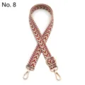 Detail of No. 8 adjustable woven shoulder strap with orange chevron pattern and gold hardware - Light Blue Jujube Red (Style 8)