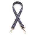 Adjustable woven replacement strap with chevron pattern and gold-tone clasps - Blue Purple (Style 9)