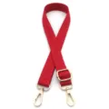 Detail eines 2,5 cm roten verstellbaren Taschenriemens mit Chevron-Muster - Rot