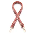 Adjustable shoulder strap featuring orange chevron pattern and polished gold metal hooks - Orange Brown (Style 14)