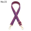 Adjustable ethnic zigzag woven bag strap with gold metal lobster clasps - Purple (Style 15)