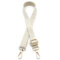 Verstellbarer 2,5 cm beige gewebter Taschenriemen mit goldenen Karabinerverschlüssen - Goldschnalle / Beige