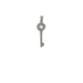 Ciondolo a forma di chiave in acciaio inossidabile argento con elegante design a quadrifoglio - Stile Chiave Svuotata Argento (13-S)