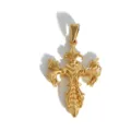 Vintage gold-plated stainless steel ornate cross pendant with hip-hop aesthetic - Cross Style / Gold