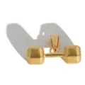 Gold-plated dumbbell pendant made of stainless steel for fitness hip-hop jewelry style - Barbell Style / Gold