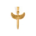 Retro angel wings and sword pendant made of durable 18K gold plated stainless steel - Angel Wings Sword (DZ42) / Steel